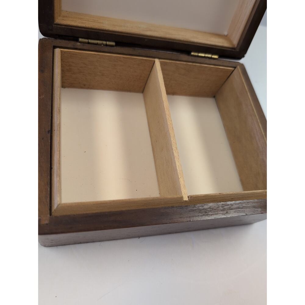 Vintage Decatur Indust. Deco Genuine Walnut Cigarette Humidor W/ Removable Divid - Picture 3 of 14
